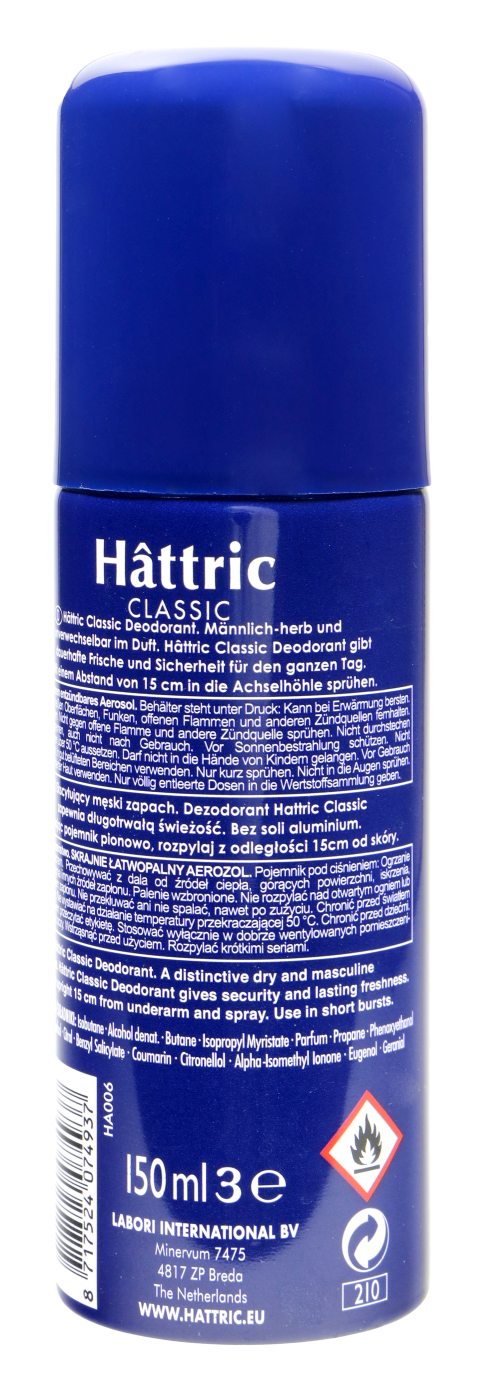 Hattric Classic Deospray - 150 ml Hattric Classic Deospray - 150 ml