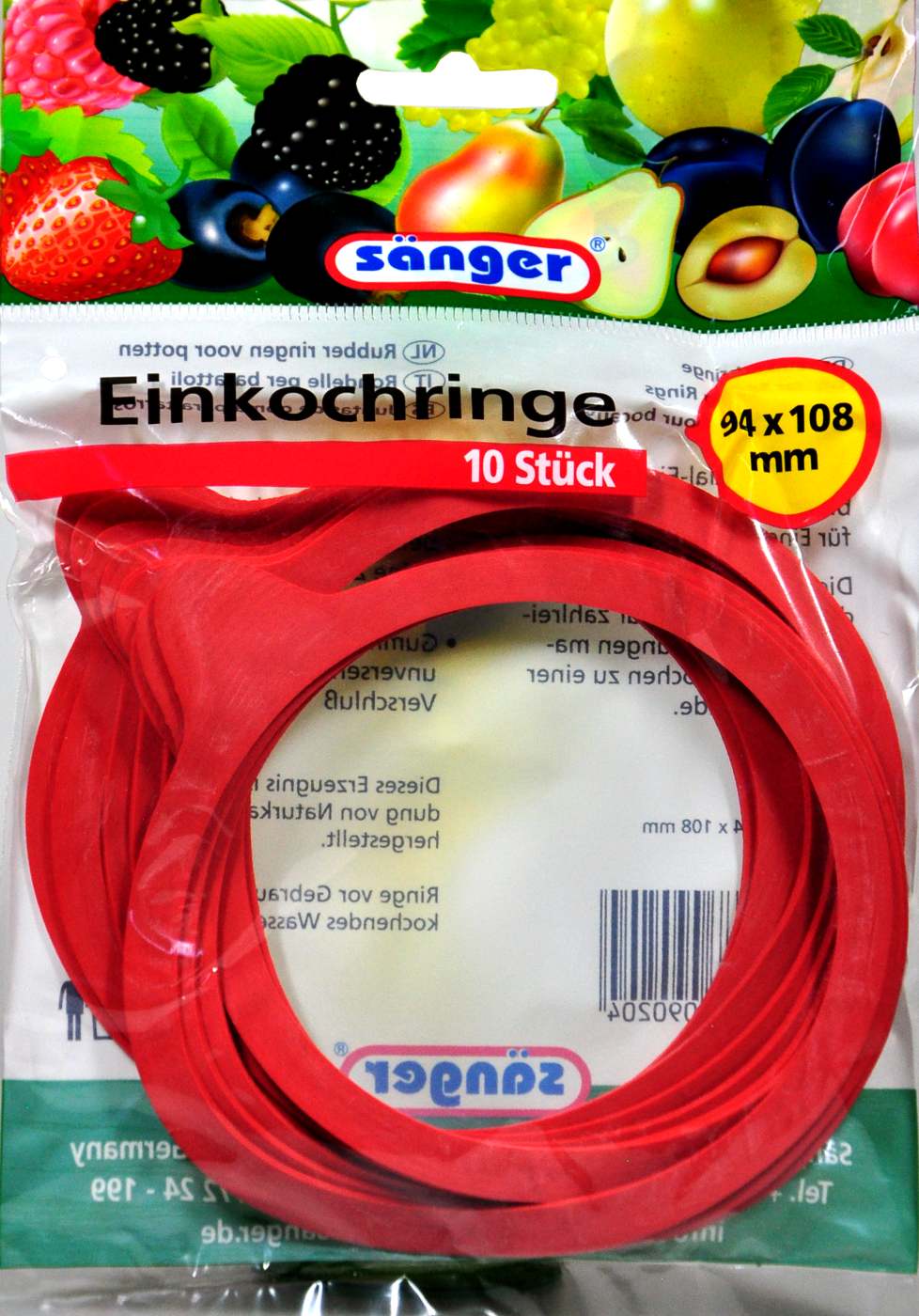 Einkochringe rot 94 x 108 mm - 10 Stück Einkochringe rot 94 x 108 mm - 10 Stück