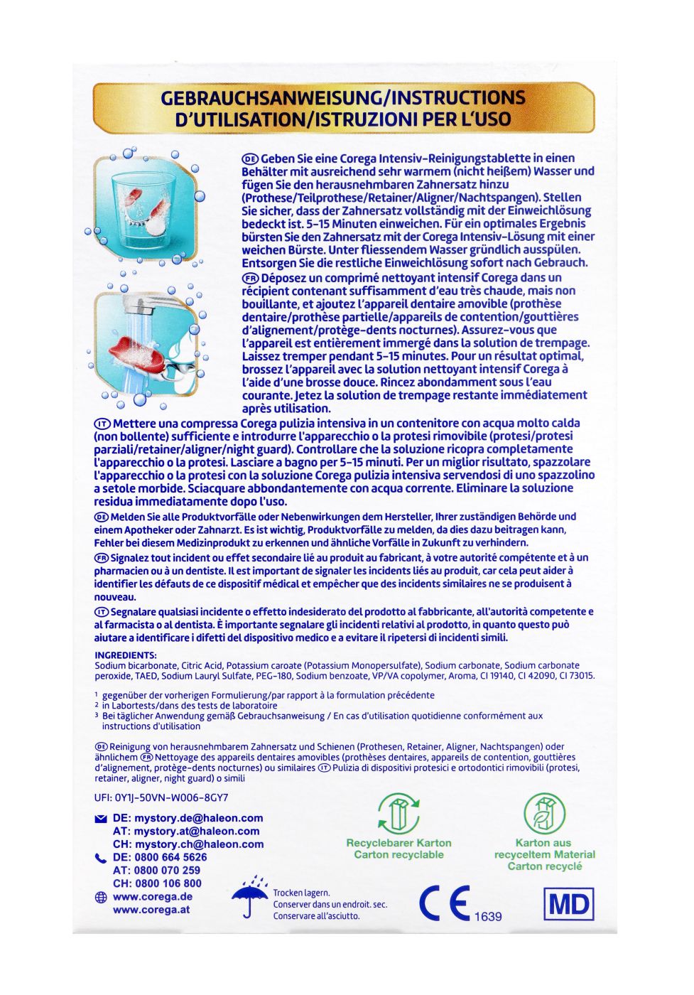 Corega Tabs Intensiv Reiniger - 108 Stück Corega Tabs Intensiv Reiniger - 108 Stück