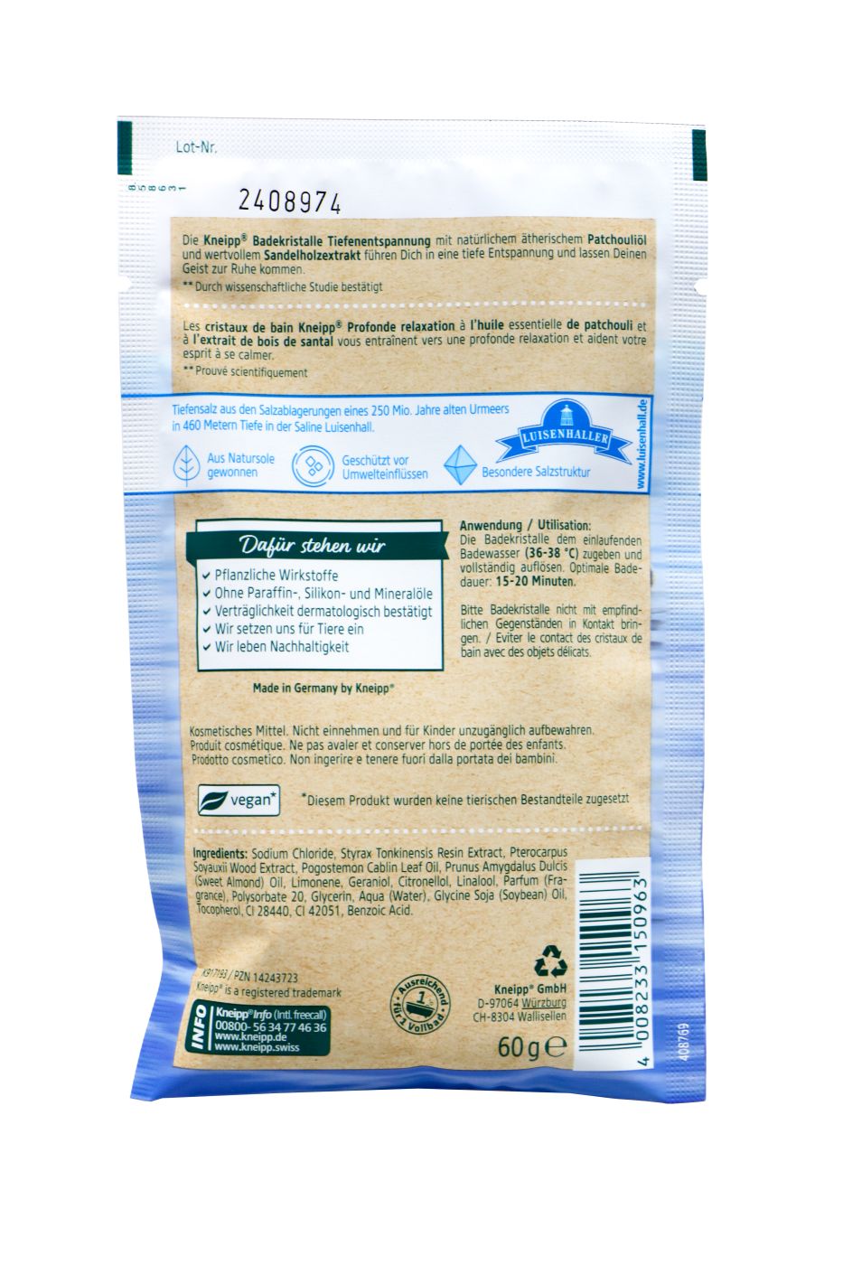 Kneipp Badekristalle Tiefenentspannung - 60 g Kneipp Badekristalle Tiefenentspannung - 60 g