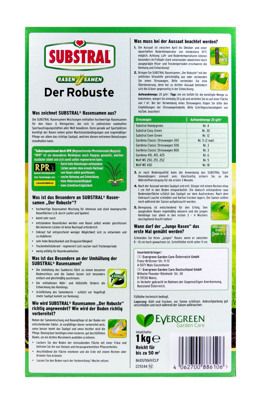 Substral Rasensamen Der Robuste für 50 qm - 1,0 kg Substral Rasensamen Der Robuste für 50 qm - 1,0 kg