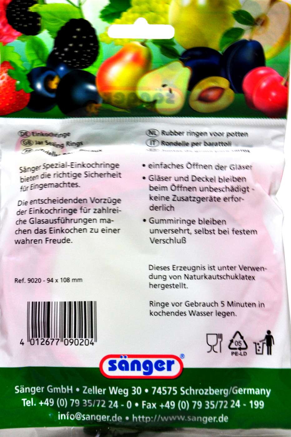 Einkochringe rot 94 x 108 mm - 10 Stück Einkochringe rot 94 x 108 mm - 10 Stück