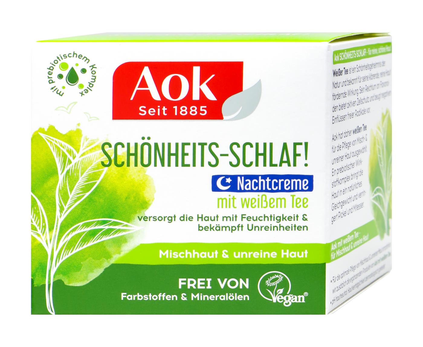 AOK Schönheits-Schlaf Nachtcreme mit weißem Tee - 50 ml AOK Schönheits-Schlaf Nachtcreme mit weißem Tee - 50 ml