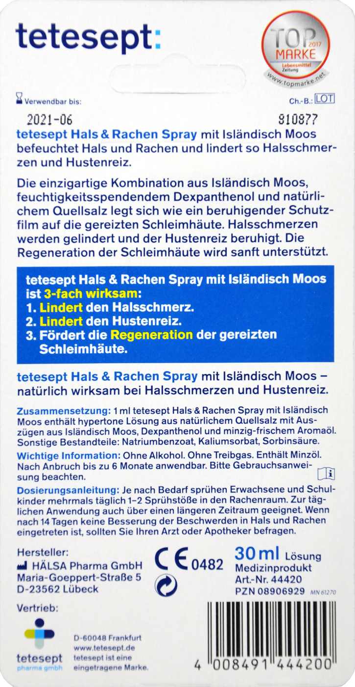Tetesept Hals und Rachen Spray - 30 ml Tetesept Hals und Rachen Spray - 30 ml