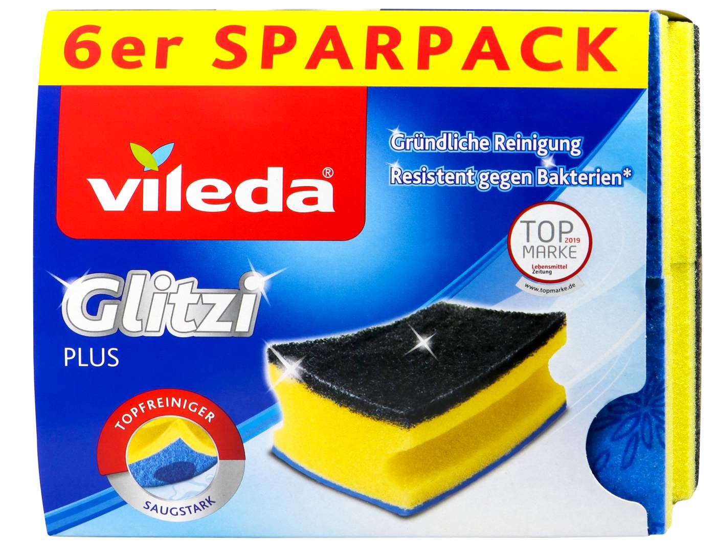 Vileda Glitzi Plus Topfschwamm gelb/grün - 6 Stück Vileda Glitzi Plus Topfschwamm gelb/grün - 6 Stück