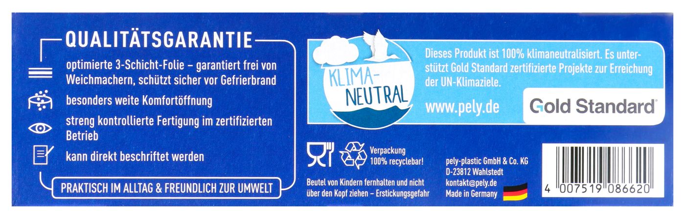 Pely Klimaneutal Gefrierbeutel Rolle 2 l - 30 Stück Pely Klimaneutal Gefrierbeutel Rolle 2 l - 30 Stück