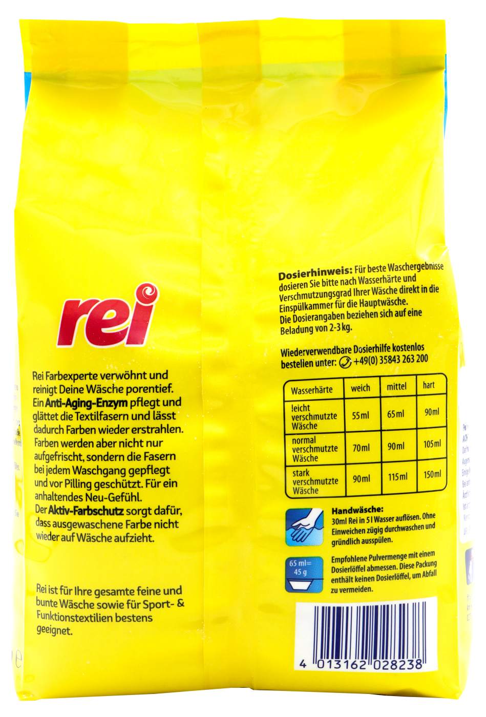 Rei Feinwaschmittel Pulver mit aktivem Farbschutz - 900 g Rei Feinwaschmittel Pulver mit aktivem Farbschutz - 900 g