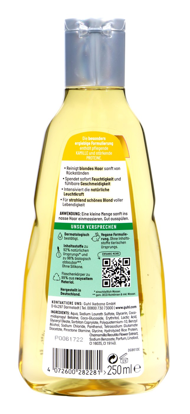 Guhl Shampoo Blond Faszination mit Kamille - 250 ml Guhl Shampoo Blond Faszination mit Kamille - 250 ml