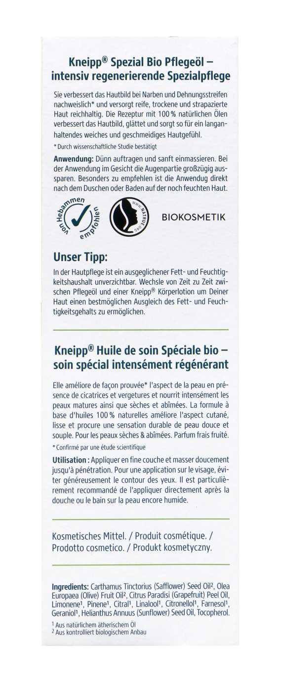 Kneipp Bio Spezial Pflegeöl - 100 ml Kneipp Bio Spezial Pflegeöl - 100 ml