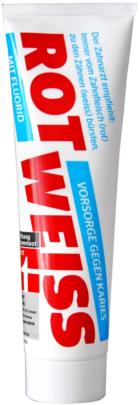 Rot-Weiss Zahncreme mit Fluor - 100 ml Rot-Weiss Zahncreme mit Fluor - 100 ml
