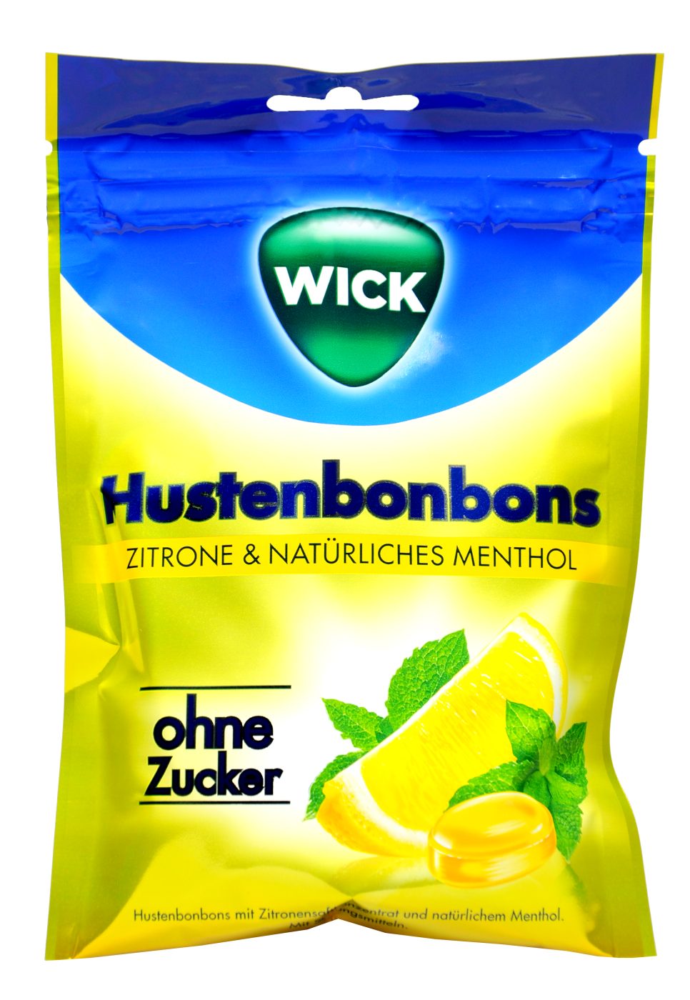 Wick Zitrone Halsbonbons Zuckerfrei - 72 g Wick Zitrone Halsbonbons Zuckerfrei - 72 g