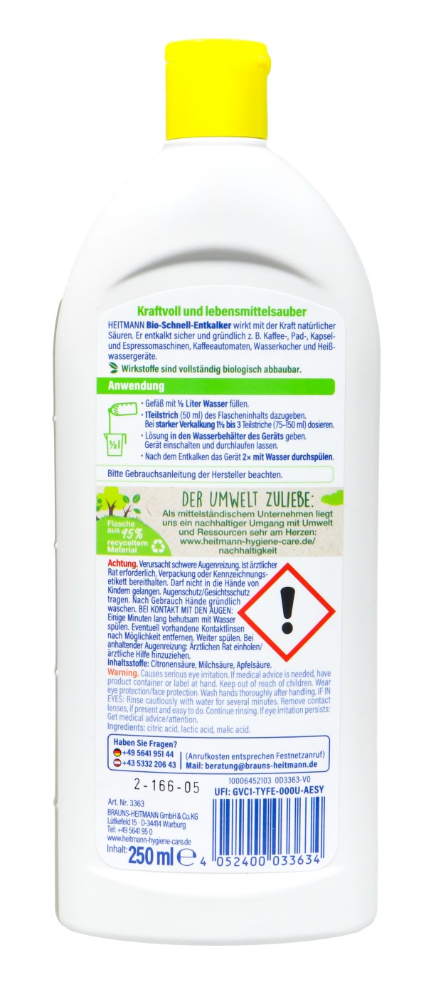 Heitmann Bio-Schnell Entkalker - 250 ml Heitmann Bio-Schnell Entkalker - 250 ml