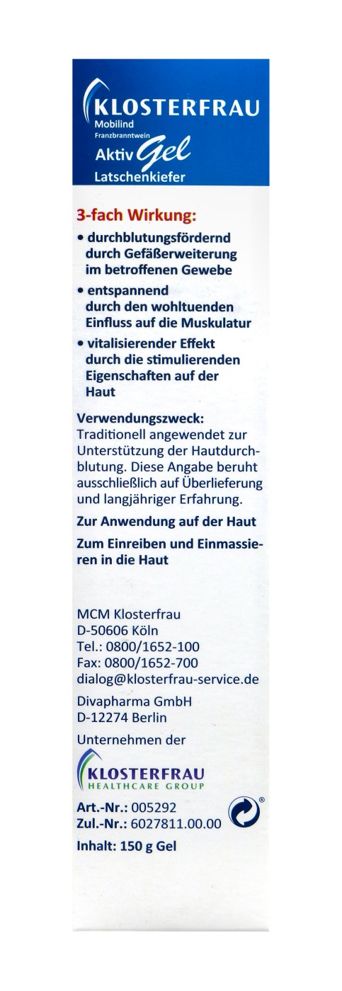 Klosterfrau Franzbranntwein Aktiv Latschenkiefer Gel - 150 g Klosterfrau Franzbranntwein Aktiv Latschenkiefer Gel - 150 g
