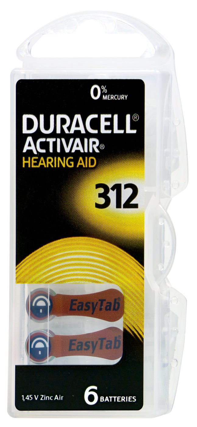 Duracell Hörgerätbatterie Braun DA 312 - 1,4 V Duracell Hörgerätbatterie Braun DA 312 - 1,4 V