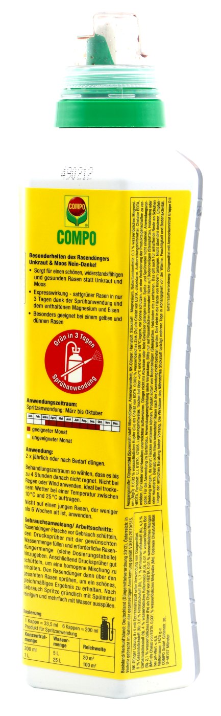 Compo Rasendünger Unkraut & Moos Nein danke! - 1,3 l Compo Rasendünger Unkraut & Moos Nein danke! - 1,3 l
