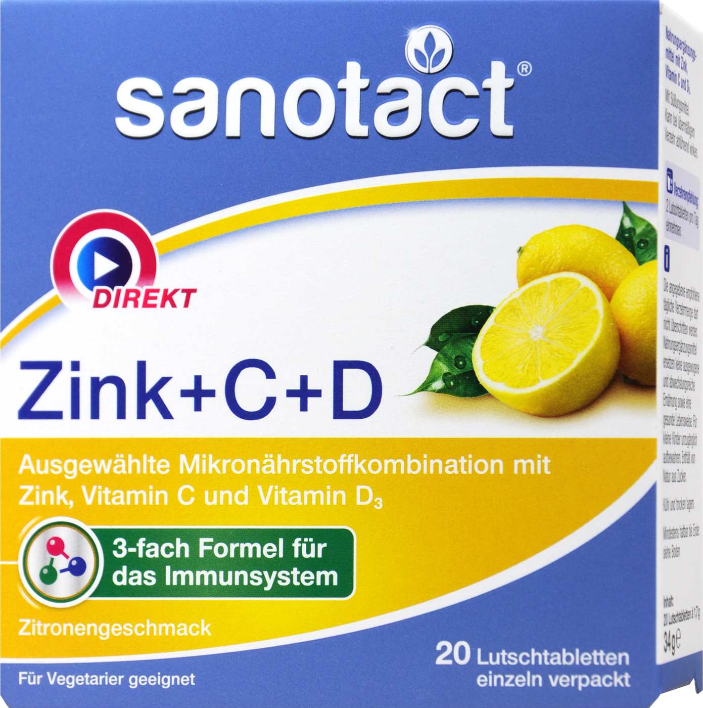 Sanotact Zink + C + D Lutschtabletten - 20 Stück Sanotact Zink + C + D Lutschtabletten - 20 Stück