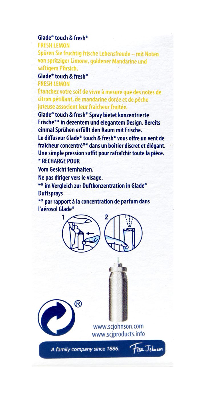 Glade Touch & fresh Fresh Lemon Nachfüller - 10 ml Glade Touch & fresh Fresh Lemon Nachfüller - 10 ml