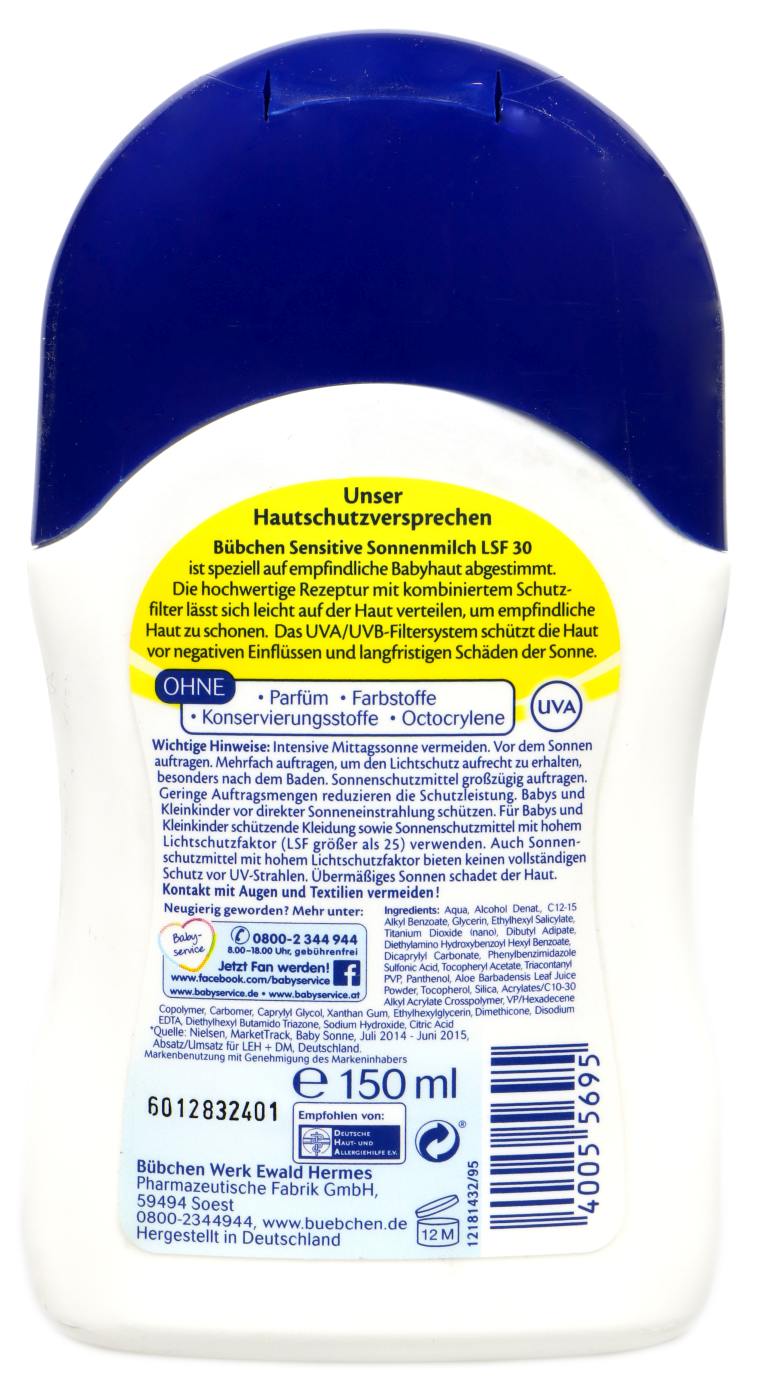 Bübchen Baby Sonnenmilch - Sonnenschutzfaktor 30 - 150 ml Bübchen Baby Sonnenmilch - Sonnenschutzfaktor 30 - 150 ml