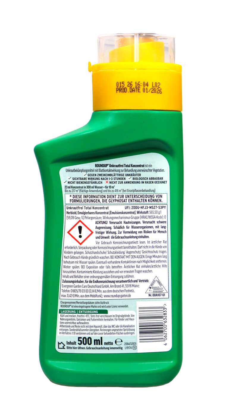 Roundup Unkrautfrei Total Konzentrat - 500 ml Roundup Unkrautfrei Total Konzentrat - 500 ml