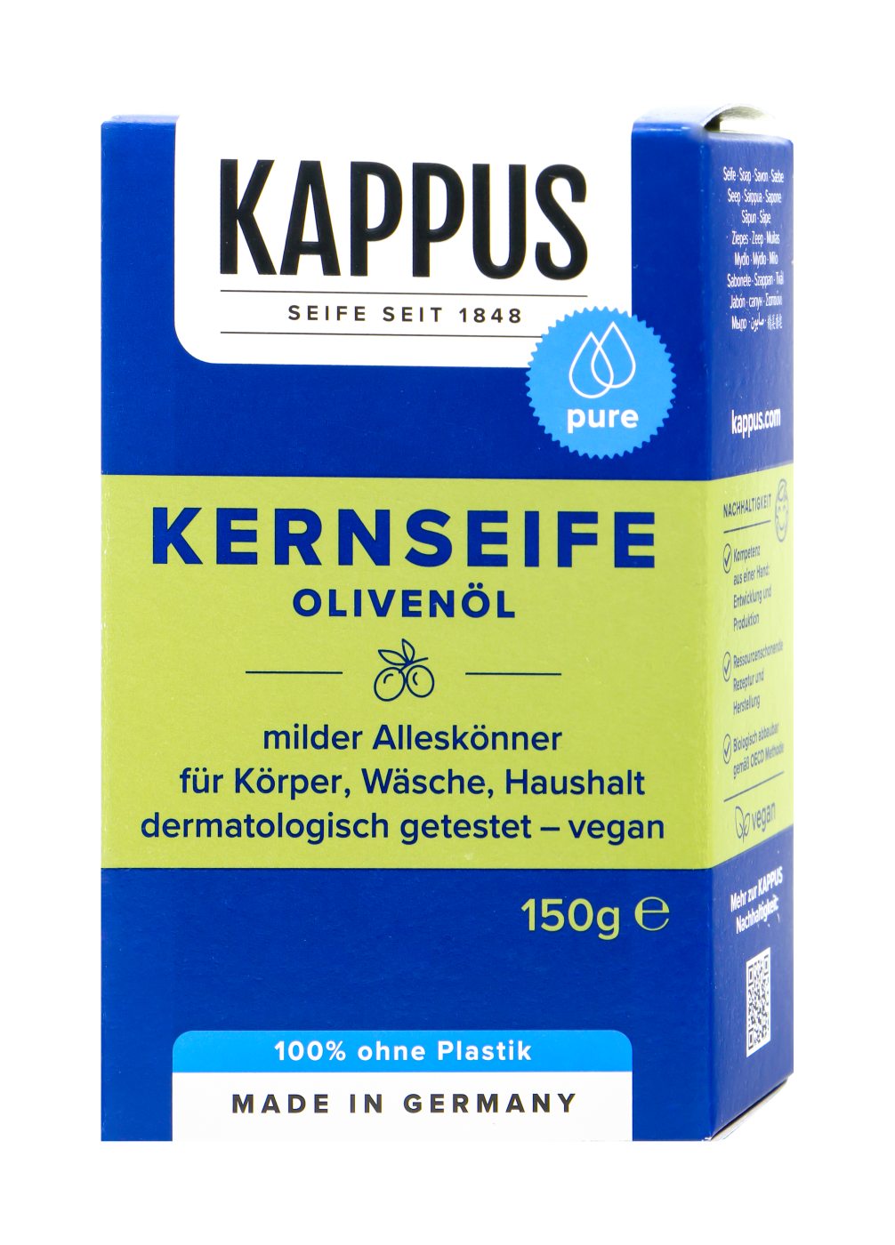 Kappus Kernseife Olivenöl - 150 g Kappus Kernseife Olivenöl - 150 g
