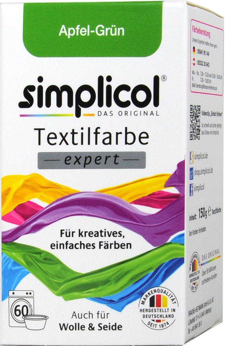 Simplicol Expert Apfel-Grün Textilfarbe - 1714 - 150 g Simplicol Expert Apfel-Grün Textilfarbe - 1714 - 150 g