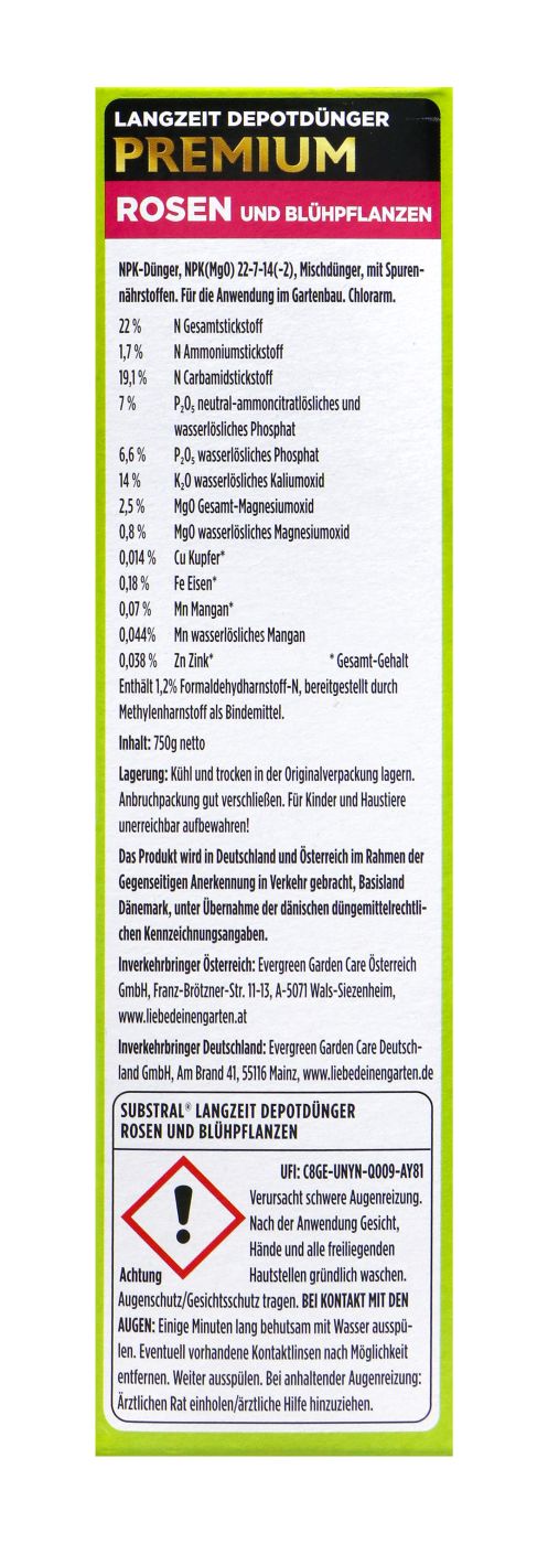 Substral Langzeitdünger Depotdünger Rosen + Blühpflanzen - 0,75 kg Substral Langzeitdünger Depotdünger Rosen + Blühpflanzen - 0,75 kg