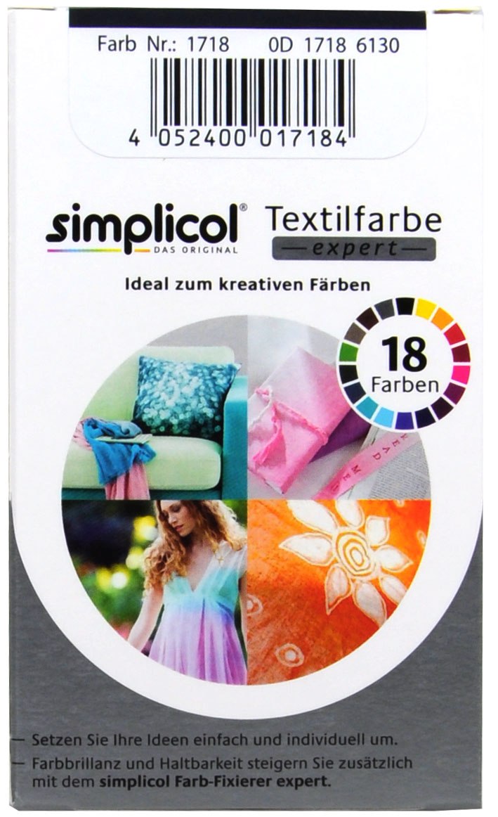Simplicol Expert Mitternachts Schwarz Textilfarbe - 1718 - 150 g Simplicol Expert Mitternachts Schwarz Textilfarbe - 1718 - 150 g