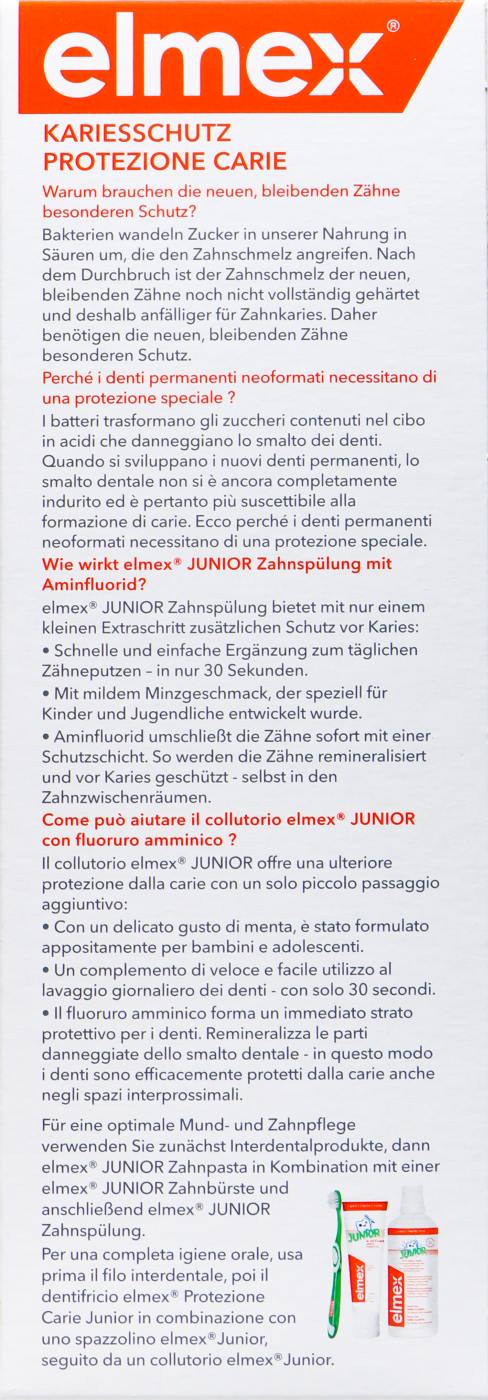 Elmex Zahnspülung Junior ohne Alkohol - 400 ml Elmex Zahnspülung Junior ohne Alkohol - 400 ml