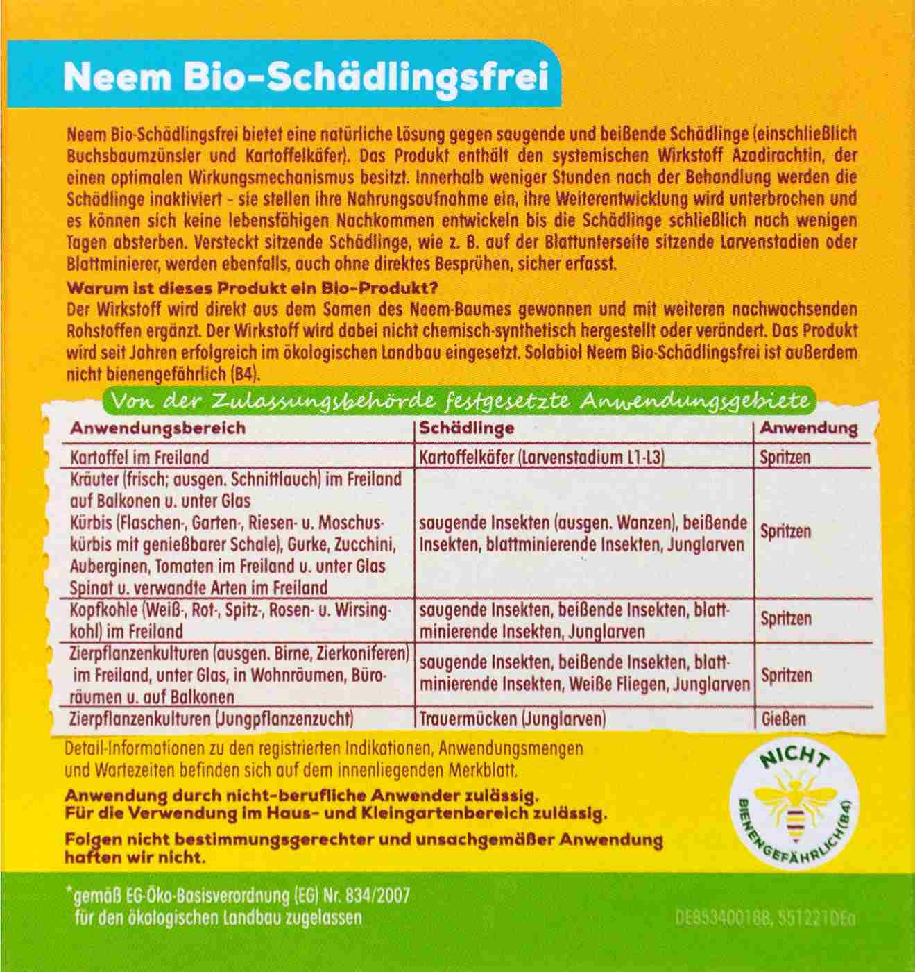 Solabiol Neem Bio-Schädlingsfrei - 30 ml Solabiol Neem Bio-Schädlingsfrei - 30 ml