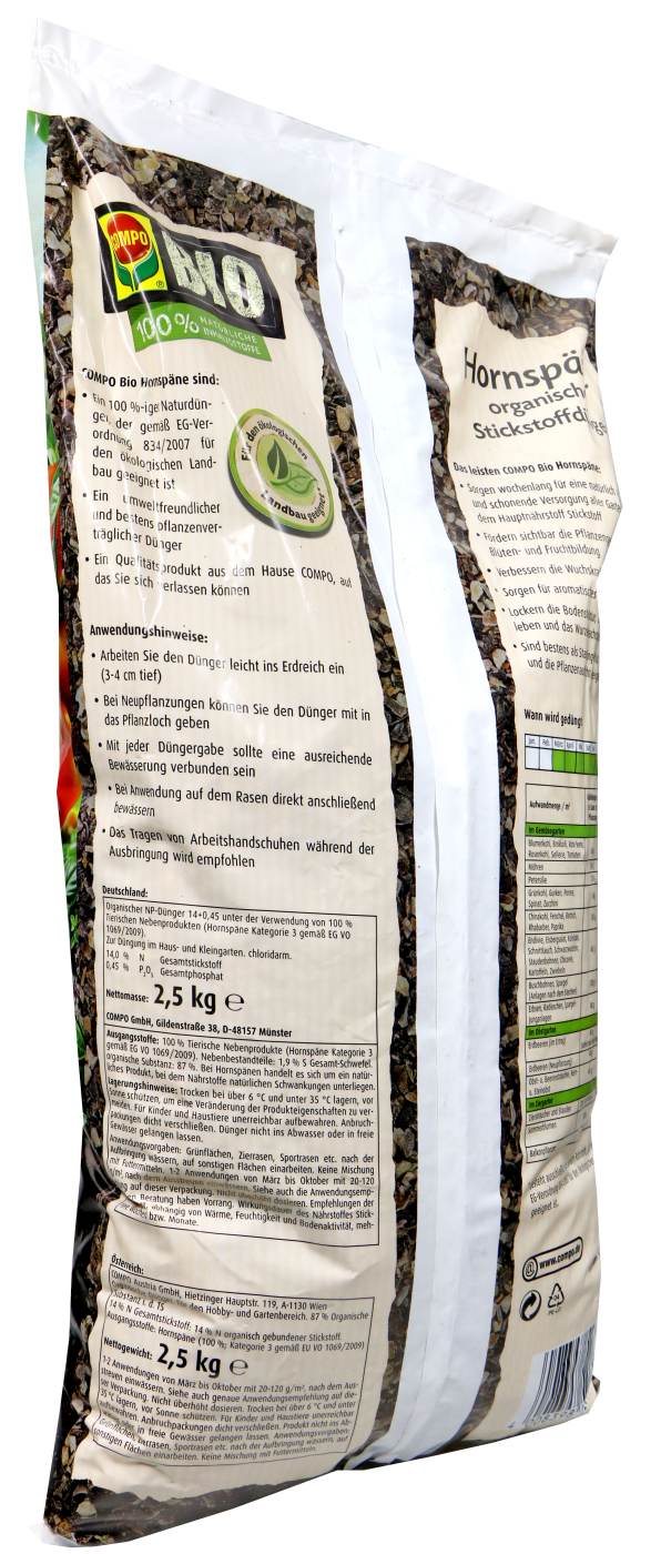 Compo Bio Hornspäne - 2,5 kg Compo Bio Hornspäne - 2,5 kg
