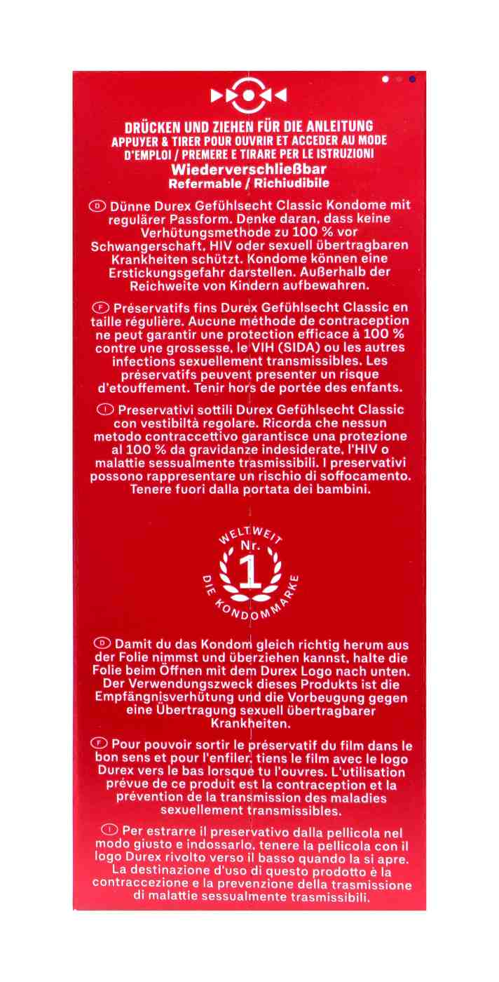 Durex Kondome Gefühlsecht Classic - 20 Stück Durex Kondome Gefühlsecht Classic - 20 Stück