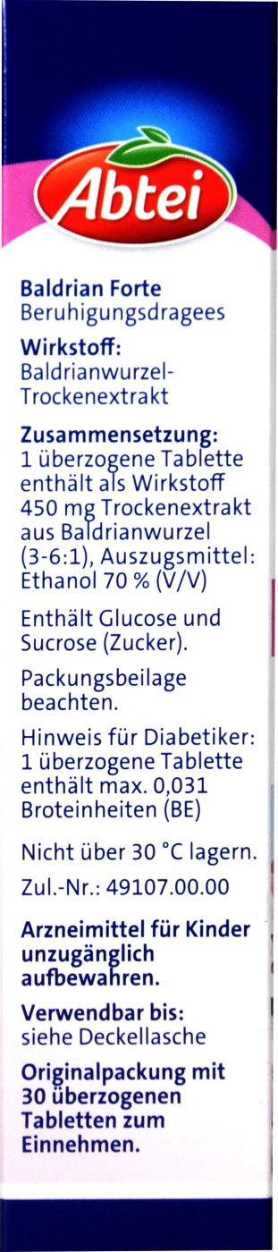 Abtei Nachtruhe Baldrian Forte - 30 Stück Abtei Nachtruhe Baldrian Forte - 30 Stück
