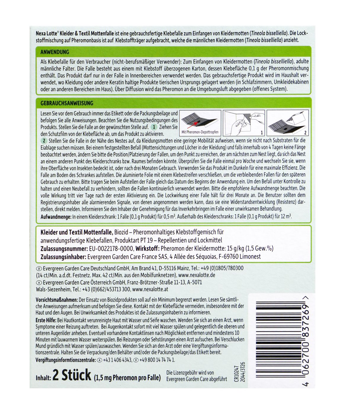Nexa Lotte Kleider & Textil Mottenfalle - 2 Stück Nexa Lotte Kleider & Textil Mottenfalle - 2 Stück