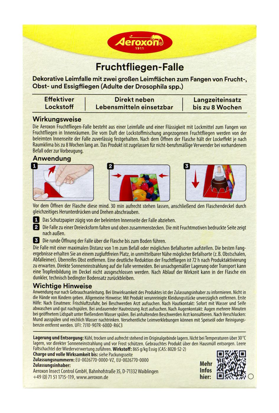 Aeroxon Fruchtfliegen Falle Aeroxon Fruchtfliegen Falle