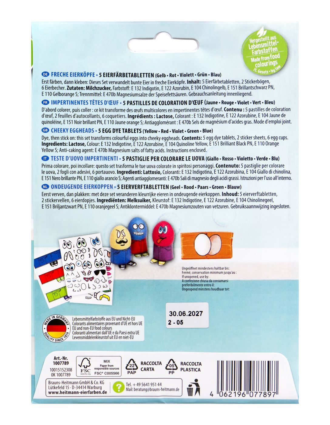 Kit Colorant Œufs Heitmann - 3 Couleurs (Jaune, Vert, Rouge) - Économique Et Fun